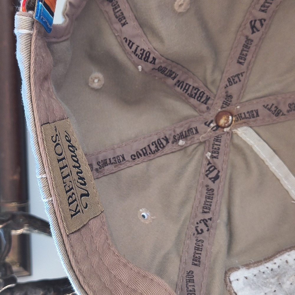 Tan Distressed Cap with Colorful Patch - Picture 3 of 4